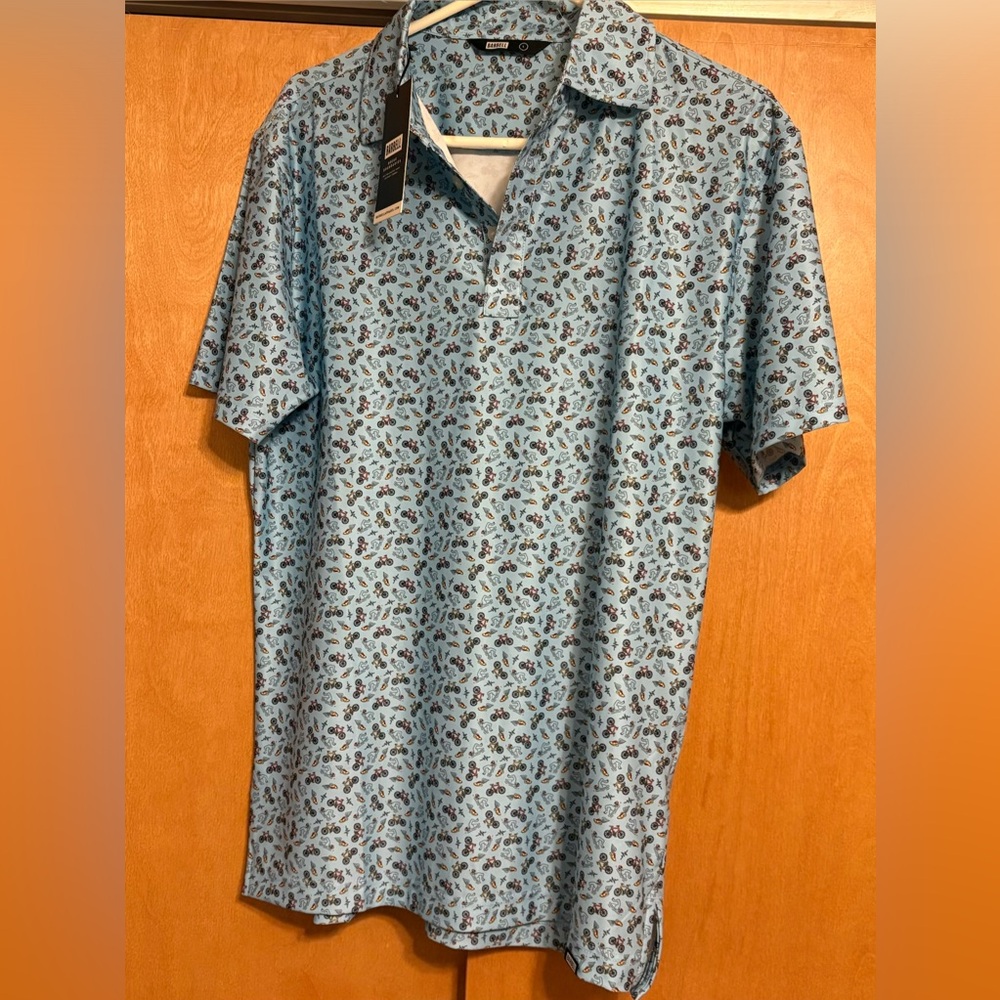 Men’s Barbell Blue golf polo